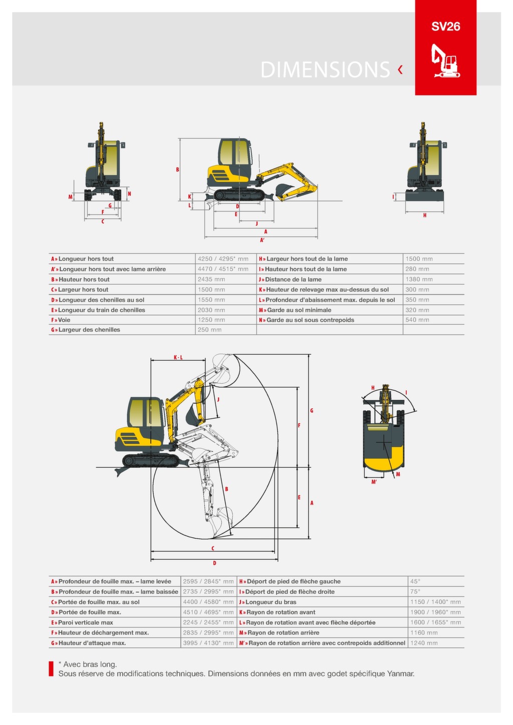 Mini Pelle SV26 Concessionnaire Yanmar